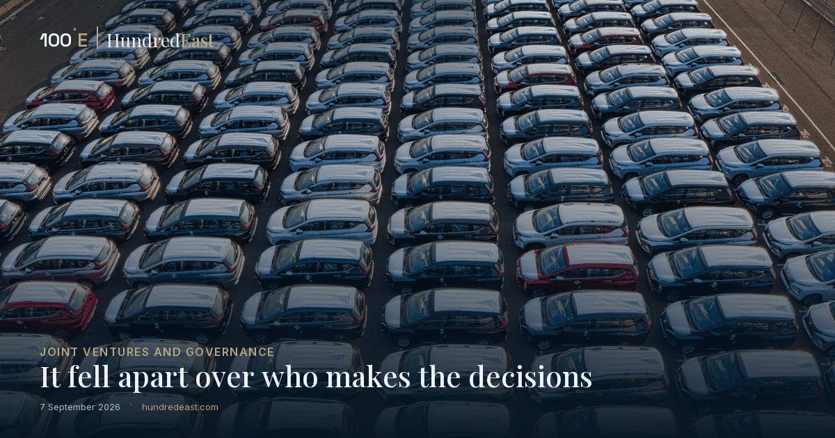 It fell apart over who makes the decisions, 7 September 2026, Joint ventures and governance